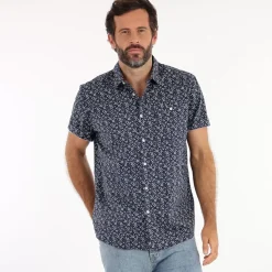 OXBOW Shirt CHEPRIM - Deep Marine Flash Sale
