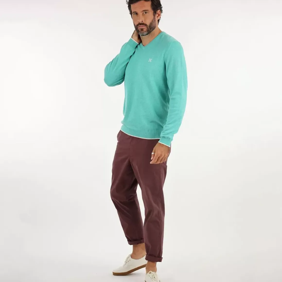 OXBOW Sweater PIVEGA - Heather Turquoise Hot